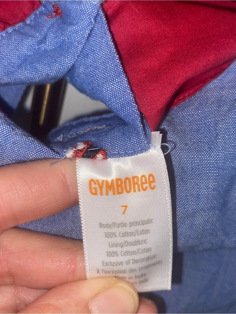Gymboree short-sleeve Girls Embroidered Chambray Dress Little Ladybug Blue done